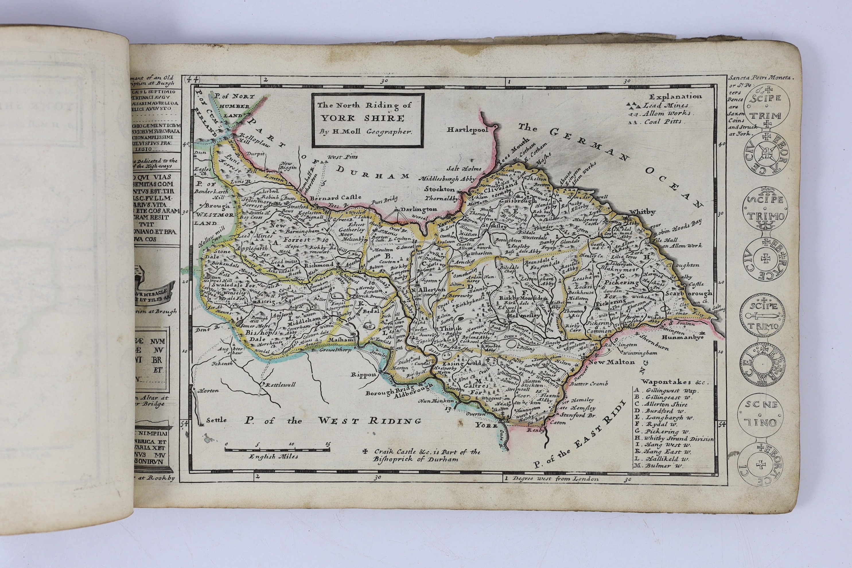 [Moll, Herman - A set of Fifty New and Correct Maps of England and Wales] With Great Roads and Principal Cross-Roads, and c....(i.e. lacks commencement of title). with 48 (ex50) maps, outline colour and with bordered eng